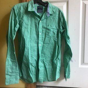 Green and white pin stripe 50% cotton/poly , Nautica boys xl 18-20